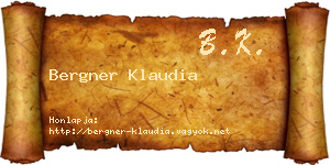 Bergner Klaudia névjegykártya